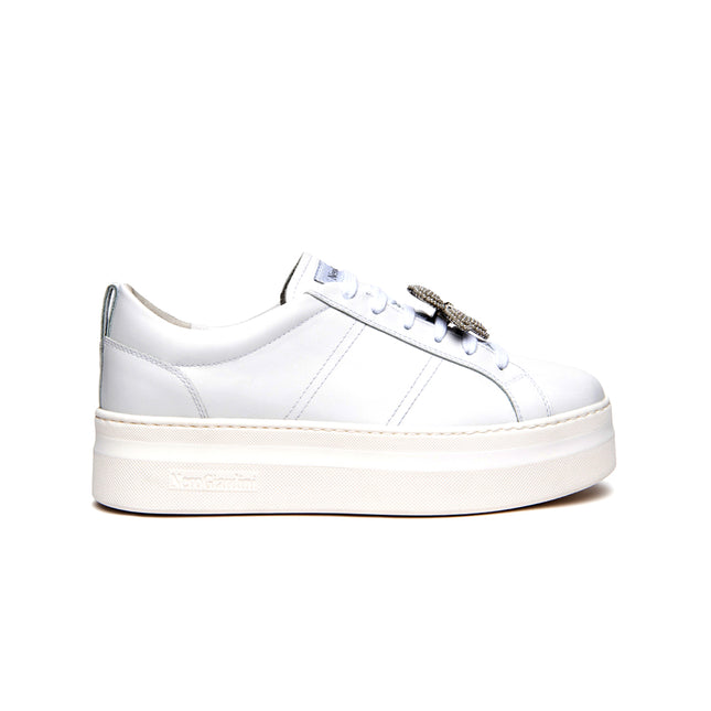 NeroGiardini Sneakers Platform Donna in Pelle Bianca con Charms E615311D BIANCO 707 Nero Giardini 
