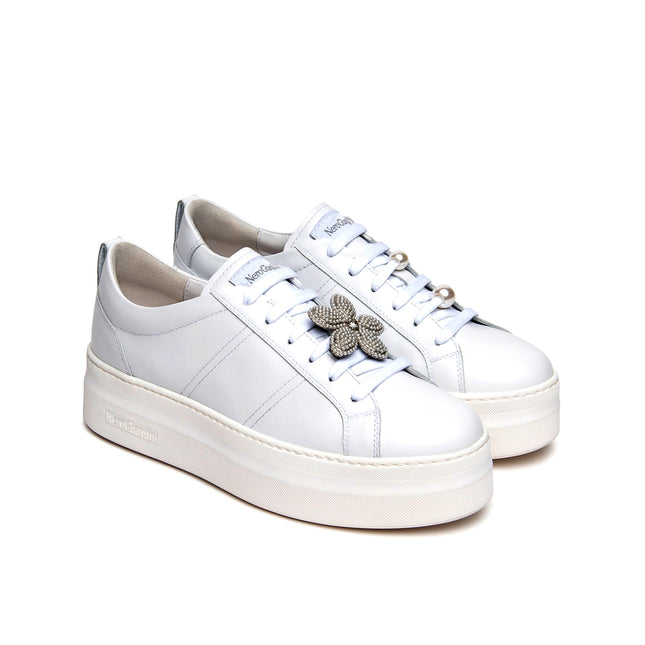 NeroGiardini Sneakers Platform Donna in Pelle Bianca con Charms E615311D BIANCO 707 Nero Giardini 
