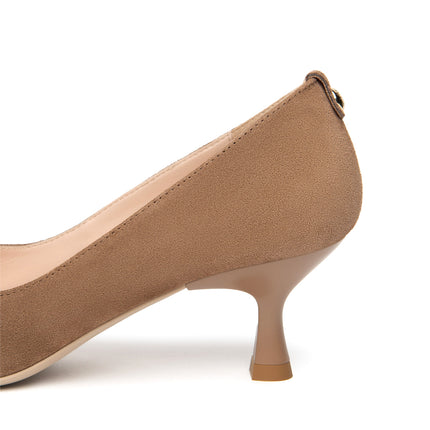 NeroGiardini Decollete Basso Kitten Heel in Camoscio Mou E615461D MOU 442 Nero Giardini 