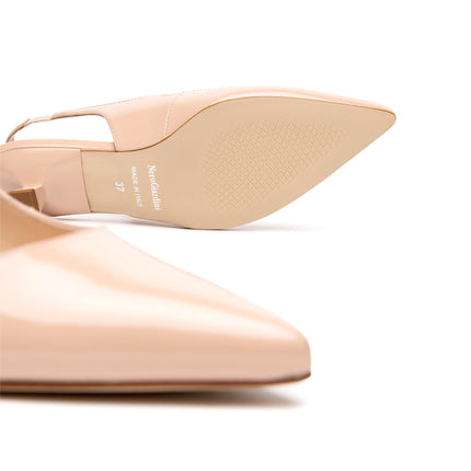 NeroGiardini Chanel Mary Jane Slingback Kitten Heel e Punta in Vernice Cipria E615481D CIPRIA 614 Nero Giardini 