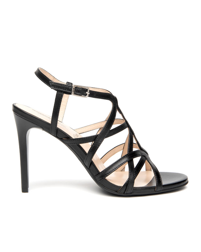 Nero Giardini Sandali Donna con Tacco Alto Stiletto  in Pelle Nera E615620DE NERO 100 Nero Giardini 