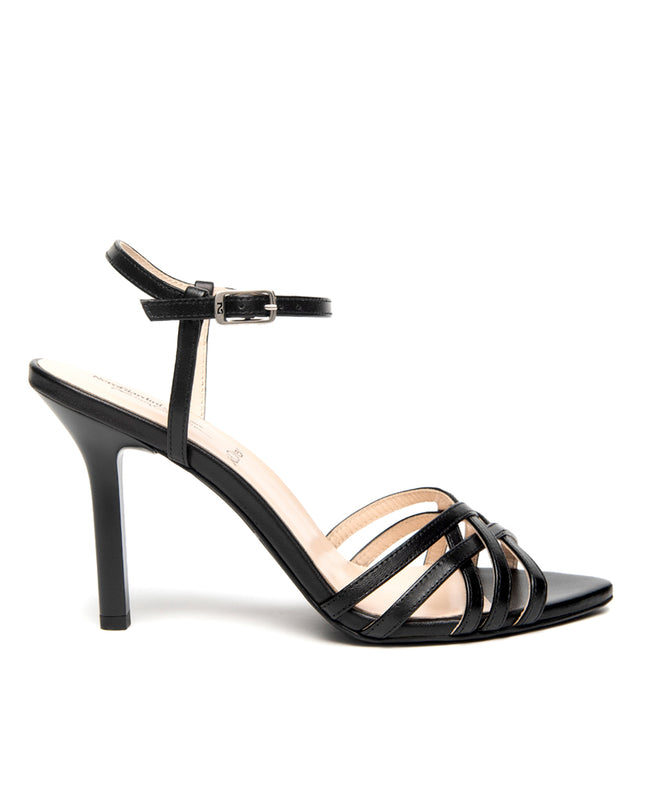 Nero Giardini Sandali Donna con Tacco Alto Stiletto  in Pelle Nera E615651DE NERO 100 Nero Giardini 