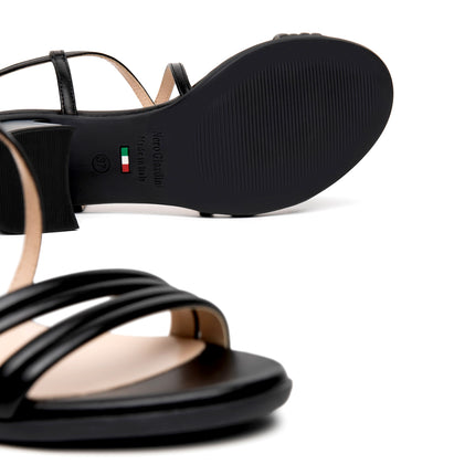 Nero Giardini Sandali Donna con Tacco in Pelle Nera E615740D NERO 100 Nero Giardini 