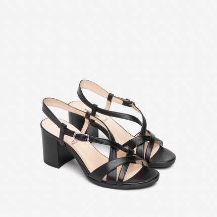 Nero Giardini Sandali Donna con Tacco in Pelle Nera E615752D NERO 100 Nero Giardini 