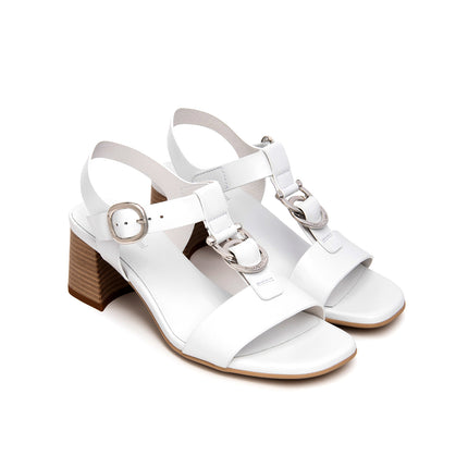 Nero Giardini Sandali Donna con Tacco in Pelle Bianca E615870D BIANCO 707 Nero Giardini 