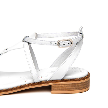 Nero Giardini Sandalo Donna Basso in Pelle Bianca E615895D BIANCO 707 Nero Giardini 