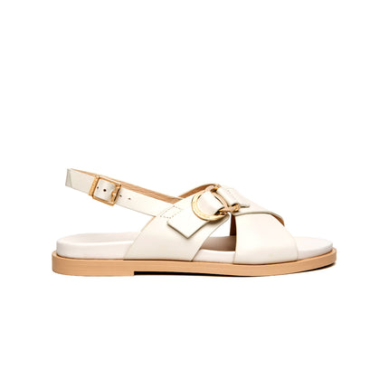 NeroGiardini Sandalo Flat Donna Basso in Pelle Osso E615933D OSSO 713 Nero Giardini 
