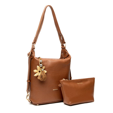 NeroGiardini Borsa Zaino Trasformabile in Pelle Cuoio E644142D CUOIO 400 Nero Giardini Borse 