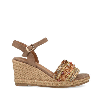 O-Joo Sandali Donna con Zeppa in Tessuto Sabbia GERI FLOWER SANDAL NATURAL O-JOO 