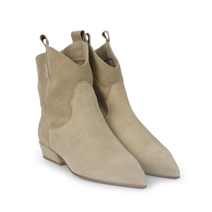 Spatarella Stivaletto Tubolare Donna in Camoscio Sabbia<BR/> CV212 SABBIA Spatarella 