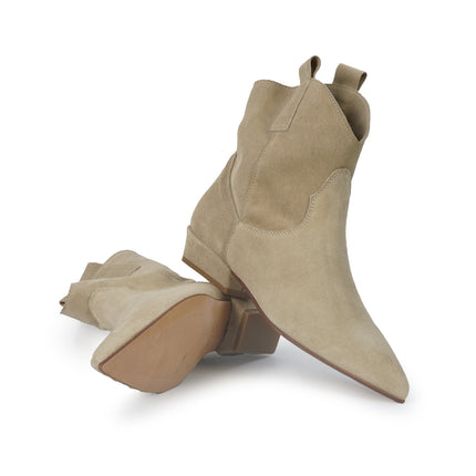 Spatarella Stivaletto Tubolare Donna in Camoscio Sabbia<BR/> CV212 SABBIA Spatarella 