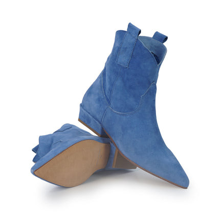 Spatarella Stivaletto Tubolare Donna in Camoscio Cielo<BR/> CV212 SKY Spatarella 