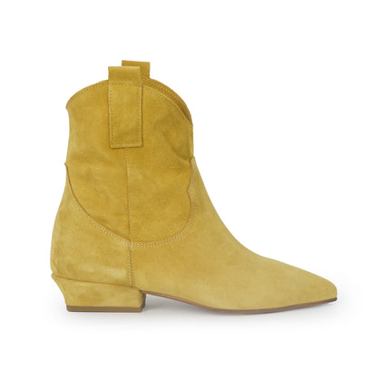 Spatarella Stivaletto Tubolare Donna in Camoscio Giallo<BR/> CV212 SOLE Spatarella 