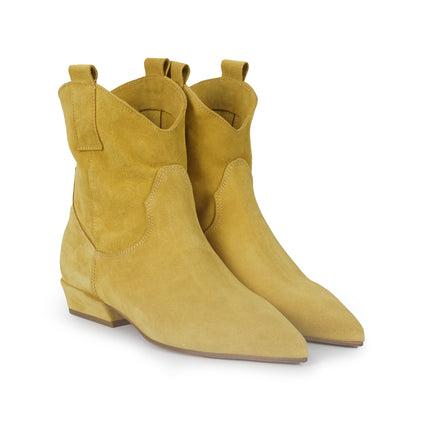 Spatarella Stivaletto Tubolare Donna in Camoscio Giallo<BR/> CV212 SOLE Spatarella 