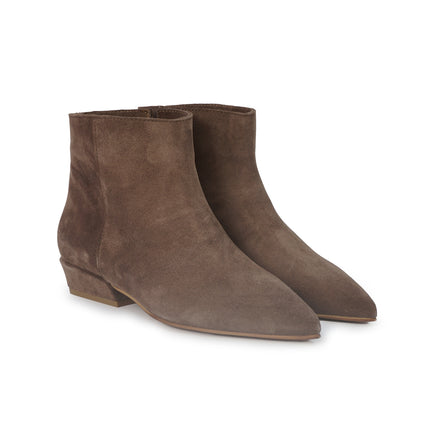 Spatarella Stivaletto Donna Tubolare Basso in Camoscio Marrone<BR/> CV216 STONE Spatarella 