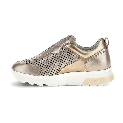 Stonefly Sneackers Slip On Donna in Pelle Laminato Taupe Oro 223580 SPOCK LAMINATO Stonefly 