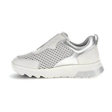 Stonefly Sneackers Slip On Donna in Pelle Bianca 223580 SPOCK WHITE SILVER Stonefly 