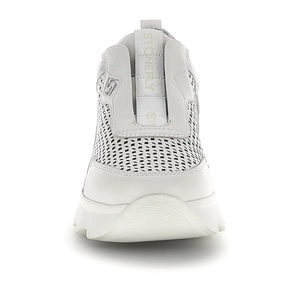 Stonefly Sneackers Slip On Donna in Pelle Bianca 223580 SPOCK WHITE SILVER Stonefly 