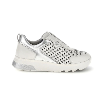 Stonefly Sneackers Slip On Donna in Pelle Bianca 223580 SPOCK WHITE SILVER Stonefly 