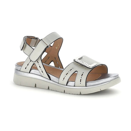 Stonefly Sandalo Basso Donna con Doppio Velcro in Pelle Bianca 223658 ELODY LASER BIRCH Stonefly 