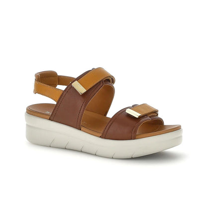 Stonefly Sandalo Donna con Doppio Velcro in Pelle Marrone Cuoio 223661 AQUA20 TAN MULTI Stonefly 