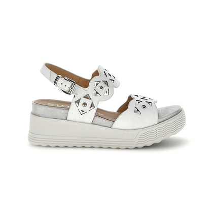 Stonefly Sandali Donna con Zeppa e Cinturino Bianco 223718 PARKY LASER WHITE Stonefly 