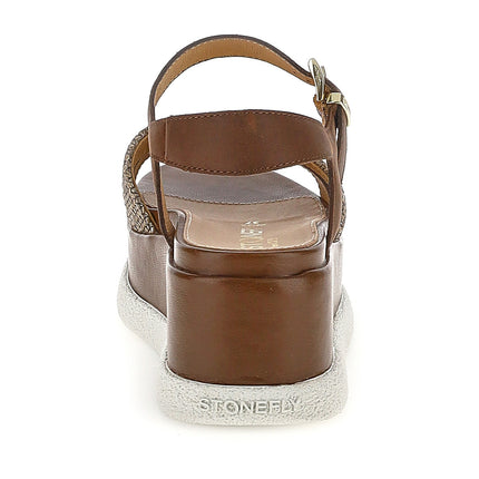 Stonefly Donna Sandalo Platform in Pelle Marrone 223737 ARIANNA 4 CIGAR BROWN Stonefly 