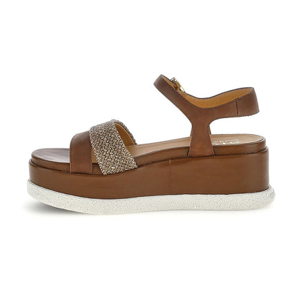 Stonefly Donna Sandalo Platform in Pelle Marrone 223737 ARIANNA 4 CIGAR BROWN Stonefly 