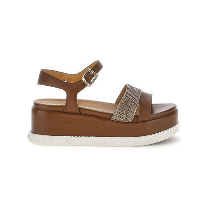 Stonefly Donna Sandalo Platform in Pelle Marrone 223737 ARIANNA 4 CIGAR BROWN Stonefly 