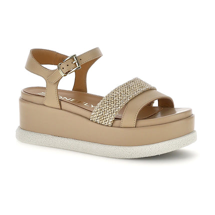 Stonefly Donna Sandalo Platform in Pelle Beige 223737 ARIANNA 4 SESAME BROWN Stonefly 