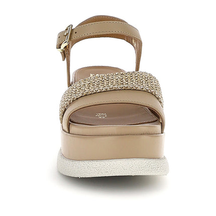 Stonefly Donna Sandalo Platform in Pelle Beige 223737 ARIANNA 4 SESAME BROWN Stonefly 