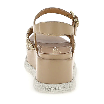 Stonefly Donna Sandalo Platform in Pelle Beige 223737 ARIANNA 4 SESAME BROWN Stonefly 