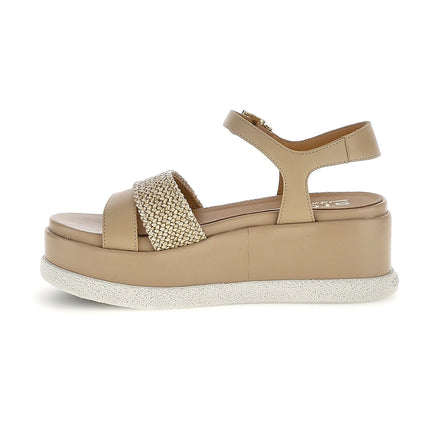 Stonefly Donna Sandalo Platform in Pelle Beige 223737 ARIANNA 4 SESAME BROWN Stonefly 
