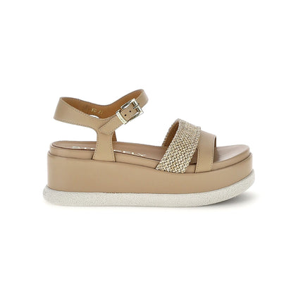 Stonefly Donna Sandalo Platform in Pelle Beige 223737 ARIANNA 4 SESAME BROWN Stonefly 