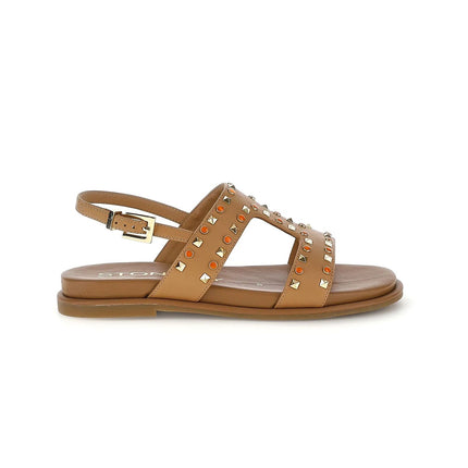 Stonefly Sandalo Donna Basso con Borchie in Pelle Cuoio 223741 GEMMA BROWN Stonefly 