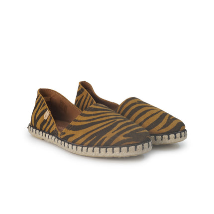 Verbenas Espadrillas Bassa da Donna in Pelle Zebra Bronzo CARMEN ZEBRA ANIMALIER Verbenas 