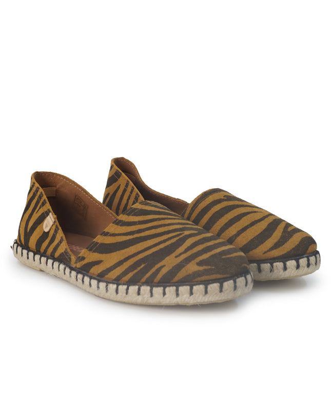 Verbenas Espadrillas Bassa da Donna in Pelle Zebra Bronzo CARMEN ZEBRA ANIMALIER Verbenas 
