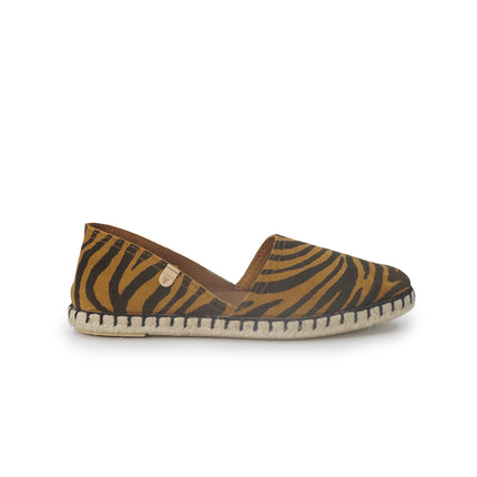 Verbenas Espadrillas Bassa da Donna in Pelle Zebra Bronzo CARMEN ZEBRA ANIMALIER Verbenas 