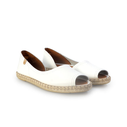 Verbenas Espadrillas Bassa da Donna in Pelle Bianca CRUZ NUCLEO WHITE Verbenas 