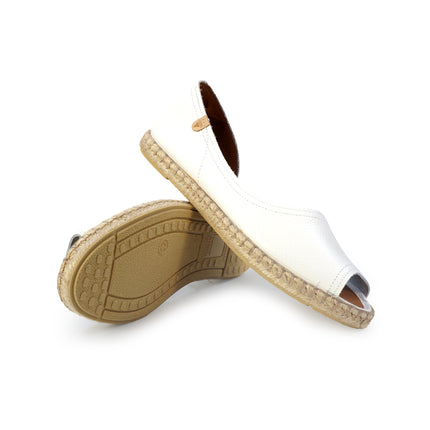 Verbenas Espadrillas Bassa da Donna in Pelle Bianca CRUZ NUCLEO WHITE Verbenas 
