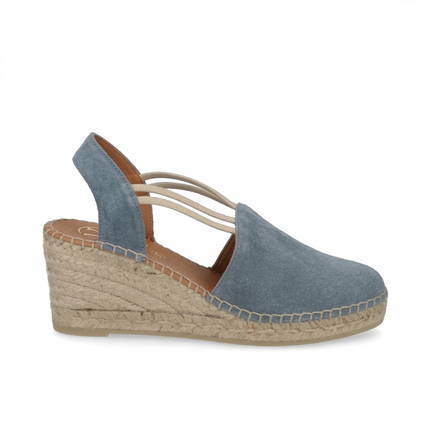 Viguera Espadrillas Alpargatas Donna con Elastici in Camoscio Jeans 1824 AVIO Viguera 