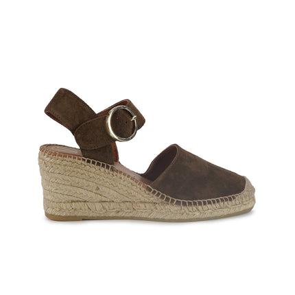 Viguera Espadrillas Alpargatas Donna con Cinturino in Camoscio Marrone 1922 MORO Viguera 
