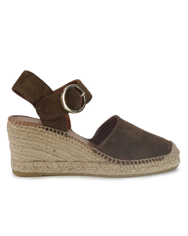 Viguera Espadrillas Alpargatas Donna con Cinturino in Camoscio Marrone 1922 MORO Viguera 