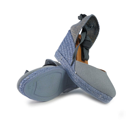 Viguera Espadrillas Alpargatas Donna con Lacci Lunghi in Lino Jeans 1939 JEANS Viguera 