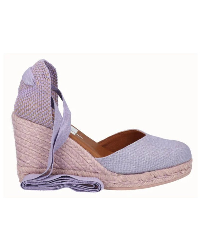 Viguera Espadrillas Alpargatas Lilla con Lacci Lunghi in Lino Lilla 1939 LILA Viguera 