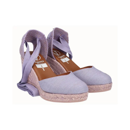 Viguera Espadrillas Alpargatas Lilla con Lacci Lunghi in Lino Lilla 1939 LILA Viguera 
