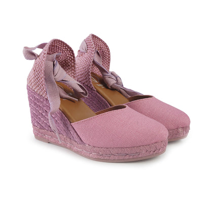 Viguera Espadrillas Alpargatas Lilla con Lacci Lunghi in Lino Lilla 1939 LILA Viguera 