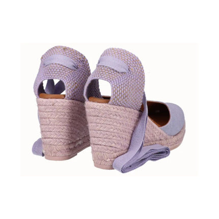 Viguera Espadrillas Alpargatas Lilla con Lacci Lunghi in Lino Lilla 1939 LILA Viguera 