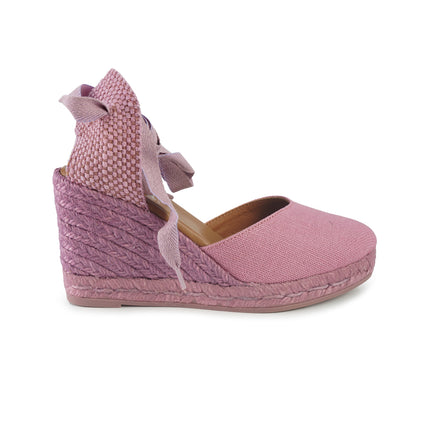 Viguera Espadrillas Alpargatas Lilla con Lacci Lunghi in Lino Lilla 1939 LILA Viguera 