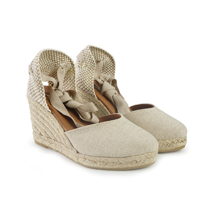 Viguera Espadrillas Alpargatas Donna con Lacci Lunghi in Lino Naturale 1939 NATURAL Viguera 